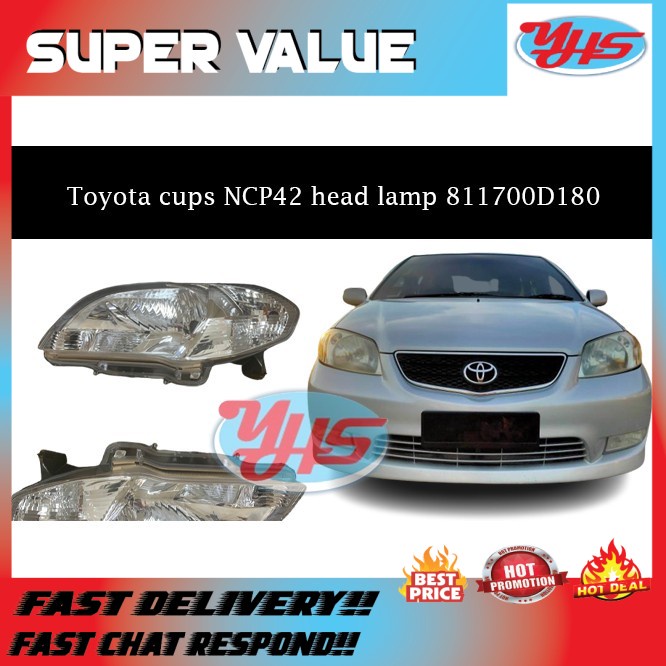 New Ori Toyota cups NCP42 head lamp lampu depan 811700D180