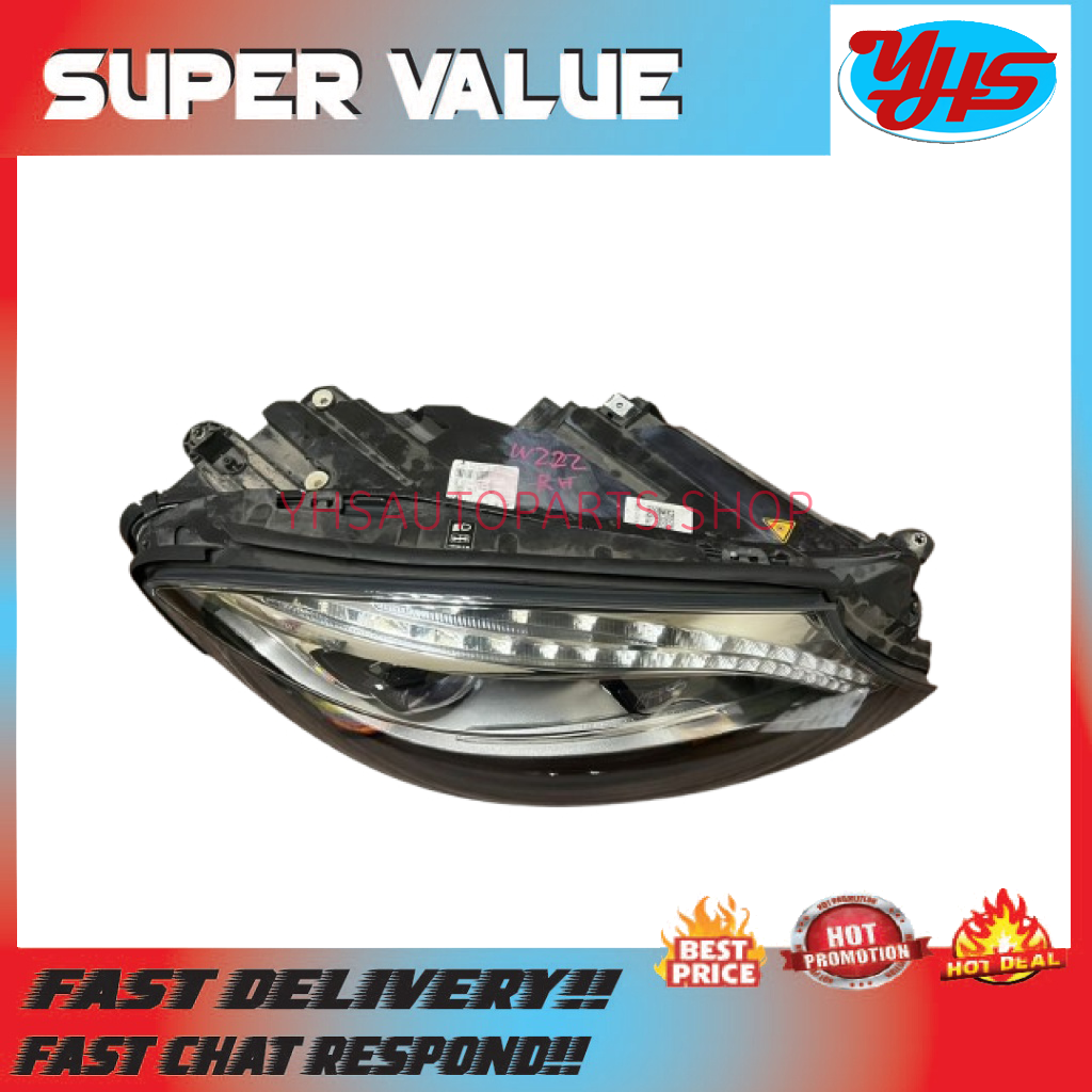 USED ORI MERCEDES SCLASS W222 2014-2017 LH HEADLIGHT (NIGHT VISION) (RH) thumbnail