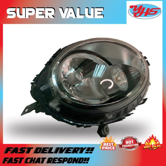 USED ORI MINI COOPER R56 2014-2016 RH PASSENGER SIDE HEADLIGHT WITH TRIM RING PART