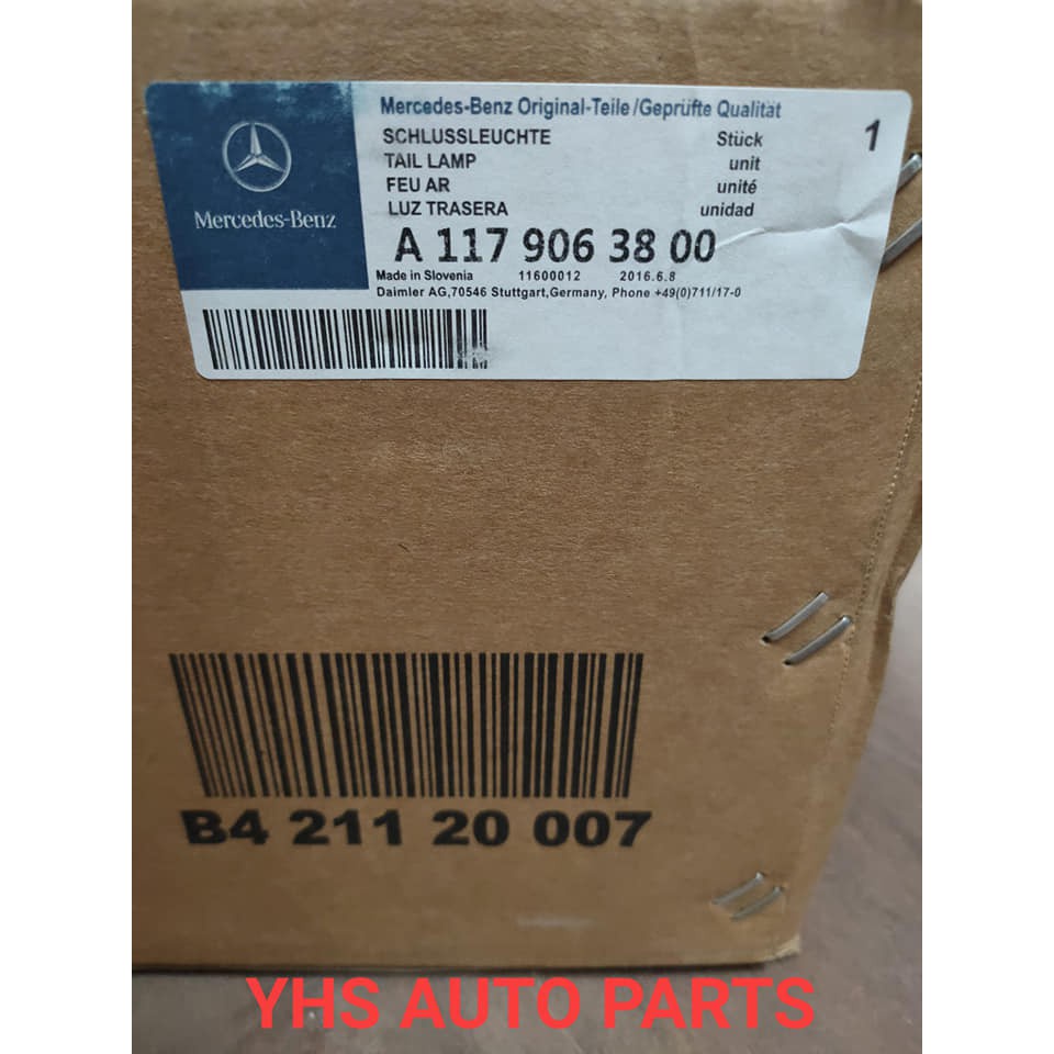 MERCEDES BENZ CLA W117 NEW MODEL REAR LAMP RIGHT TAILLIGHT RH TAILLAMP LAMPU BELAKANG KANAN CAR KERETA (Left (Passenger)) thumbnail