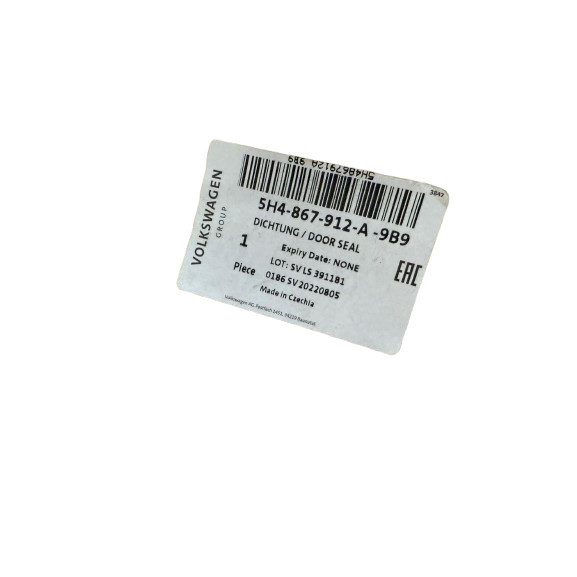 NEW ORI VOLKSWAGEN GOLF MK8 FRONT RIGHT INNER DOOR SEAL RUBBER thumbnail