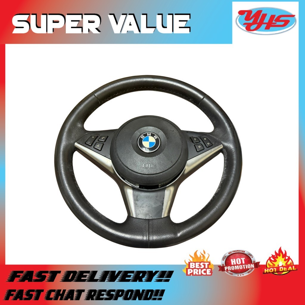 USED ORI BMW 5 SERIES 6 SERIES E60-E63 2004-2009 STEERING WHEEL WITH AIRBAG