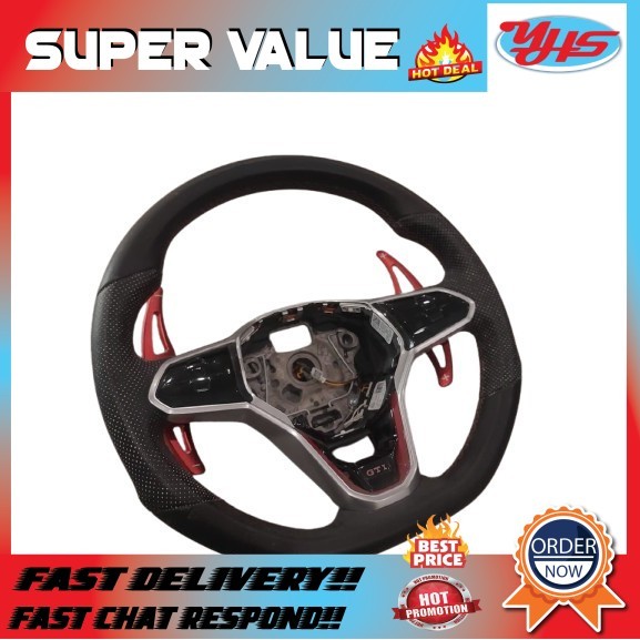 VOLKSWAGEN GOLF MK8 GTI MULTIFUNCTION SPORT STEERING WHEEL (2018-2025)